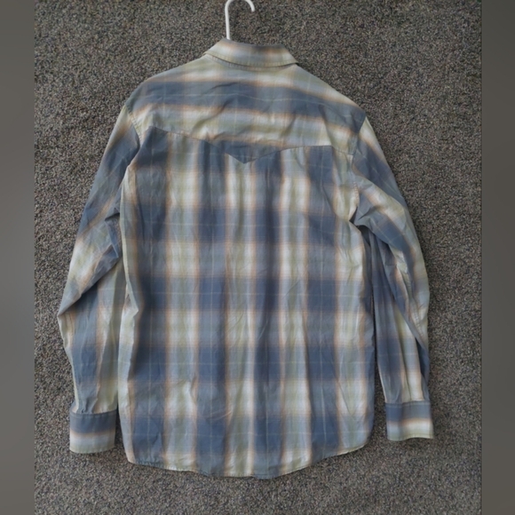 Cody James Pearl Snap Collared Shirt Gray Plaid M Western Festival Flaw - Picture 7 of 8